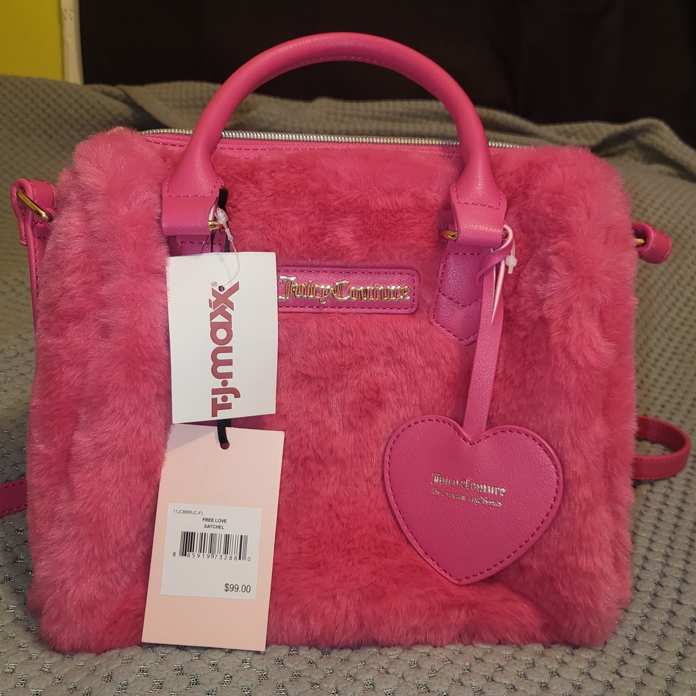 Juicy Couture Vibrant Pink Faux Fur Satchel